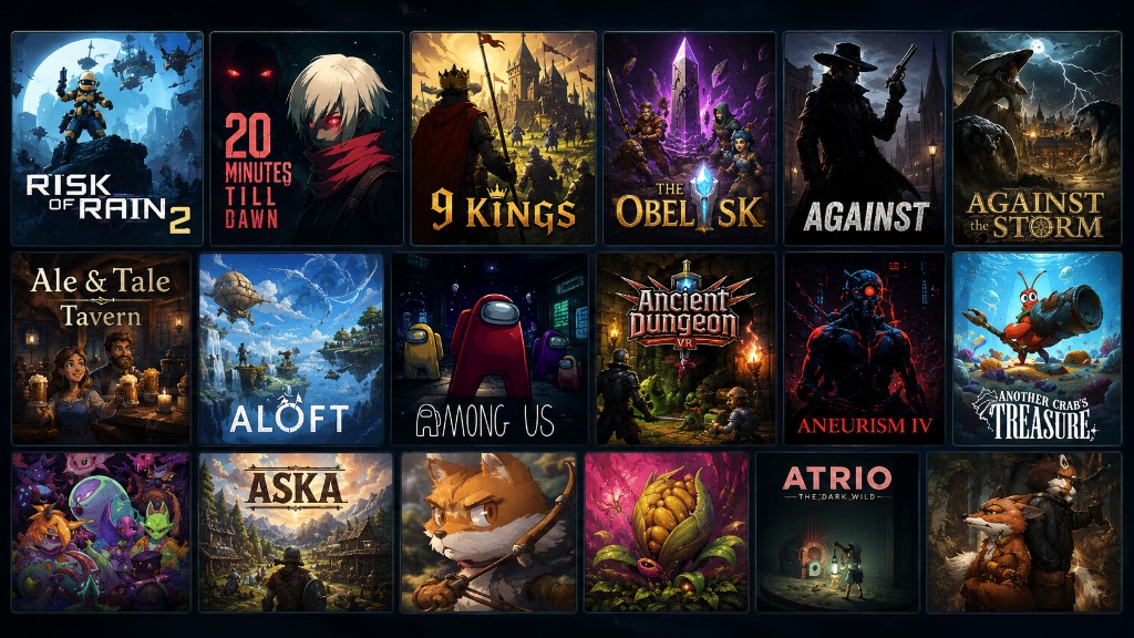 Wide mosaic of Thunderstore-backed Unity titles compatible with R2ModMan